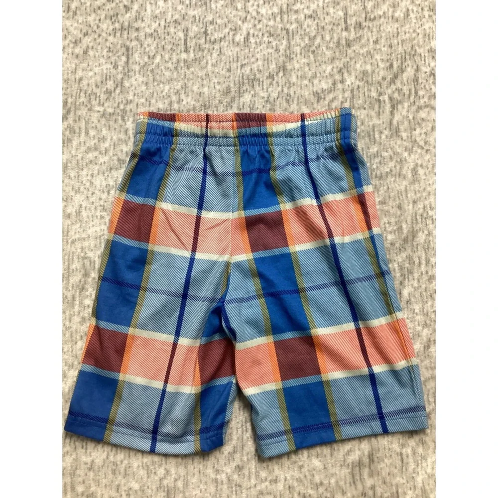 Cat & Jack Boys Blue Orange Plaid Pajama Sleep Shorts‎ Size S 6/7 Y4LYE NEW